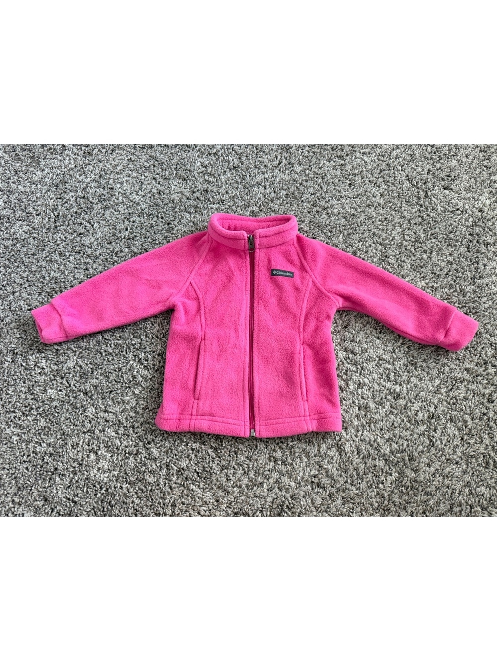Columbia Pink Fleece Long Sleeve Zip Up Outdoor Jacket Girl's Size 18-24 Months